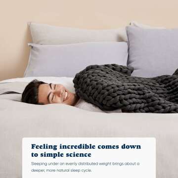 Bearaby Hand-Knit Weighted Blanket for Adults - 10 lbs