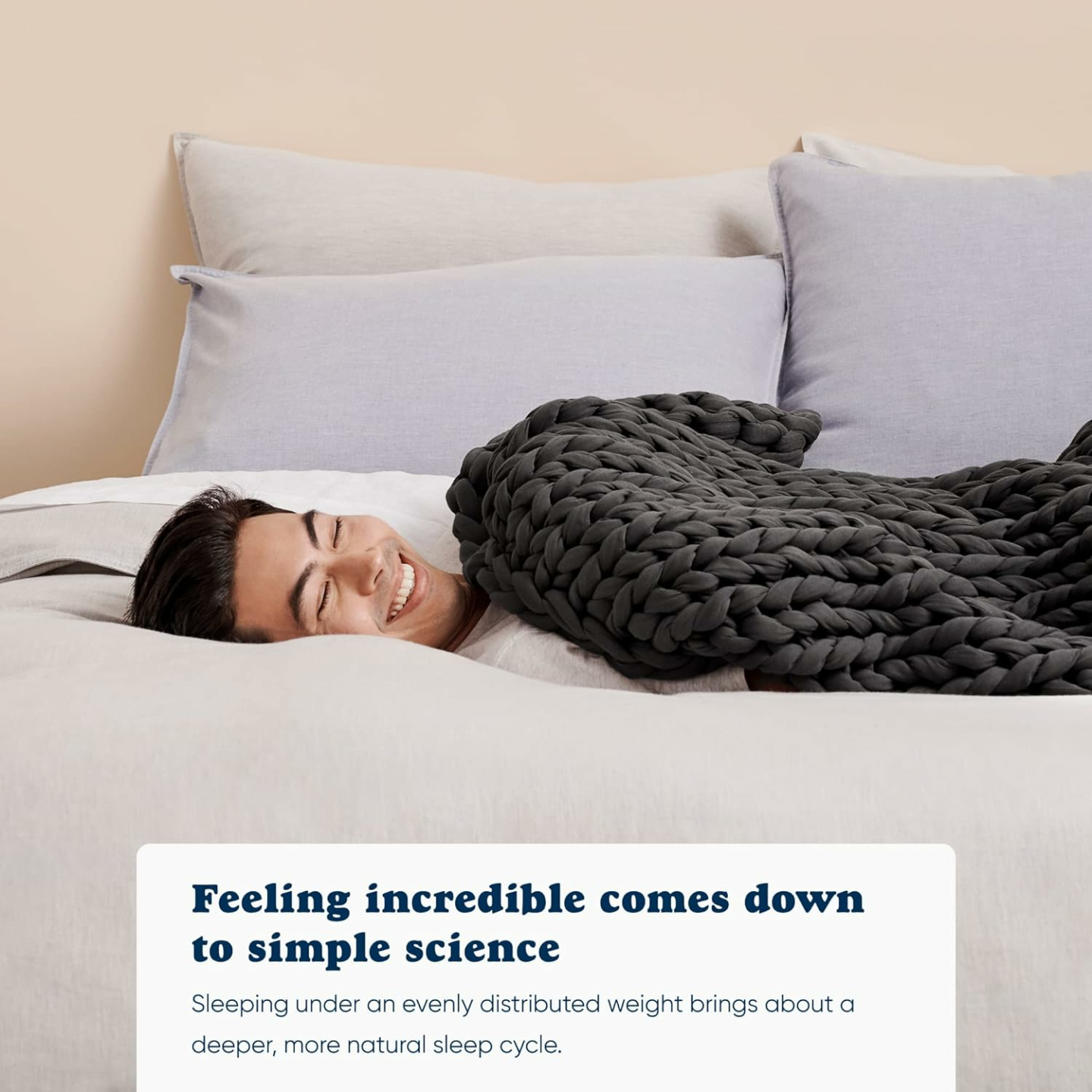 Bearaby Hand-Knit Weighted Blanket for Adults - 10 lbs