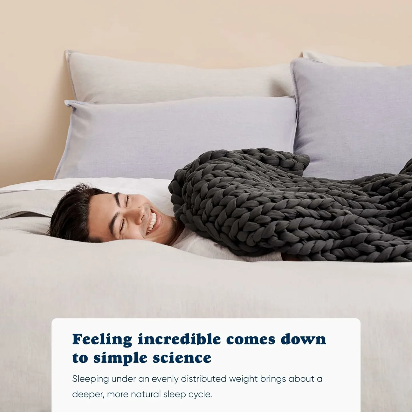 Bearaby Hand-Knit Weighted Blanket for Adults - 10 lbs