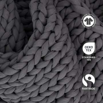 Bearaby Hand-Knit Weighted Blanket for Adults - 10 lbs