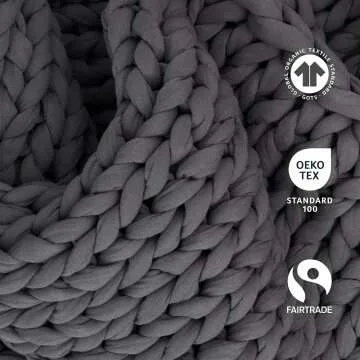 Bearaby Hand-Knit Weighted Blanket for Adults - 10 lbs