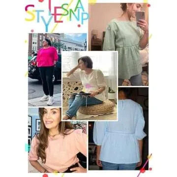 REDMORE Womens Summer Peplum Tops Loose Casual Tunic 2023 Balloon Sleeve Blouses Crew Neck Cute Shirts White