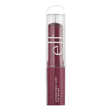 e.l.f. Hydrating Core Lip Shine, Conditioning & Nourishing Lip Balm, Sheer Color Tinted Chapstick, Delightful, 0.09 Oz