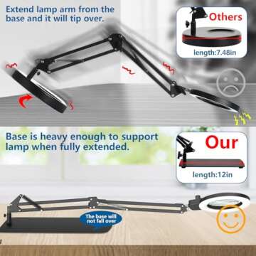 10X Magnifying Glass with Light, 2024 New Upgrade Infinite Color and Brightness Magnifying Desk Larg...