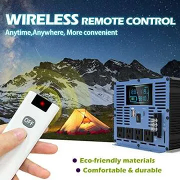 4000 Watt Pure Sine Wave Power Inverter 12V DC to 110 / 120V AC with 4 AC Sockets, Type-C Port, Dual USB Ports, AC Terminal Blocks, LCD Display, Remote Control for Home Solar System Emergency