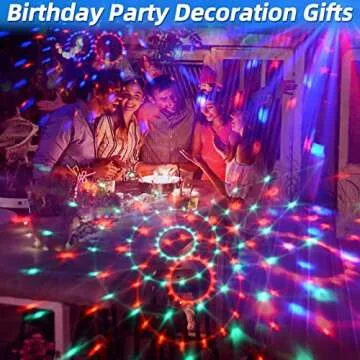 Disco Ball Light,Halloween Party Decorations Lights, USB LED Mini Sound Activated DJ Dance Stage Light Colourful RGB Strobe Lamp for Home Room Dance Karaoke Xmas Happy Birthday Wedding Club Show