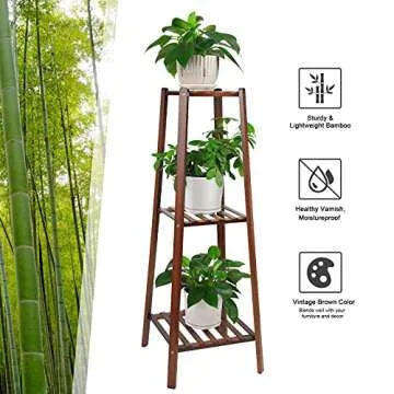 Ufine 3 Tier Bamboo Plant Stand - Perfect for Small Spaces