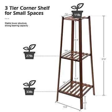 Ufine 3 Tier Bamboo Plant Stand - Perfect for Small Spaces