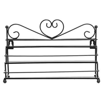 DAZONE Nail Polish Wall Rack 3 Tiers Metal Nail Polish Organizer Shelf Rack Table Top Display Rack Stand (Black)