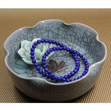 Natural A Grade Lapis Lazuli Gemstone 6mm Round Beads Stretch Bracelet 7" Unisex