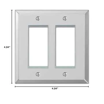 Stylish Amerelle Mirror Double Rocker Wallplate in Clear Mirror