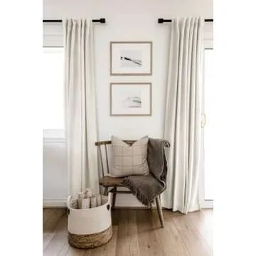 100% Blackout Shield Linen Blackout Curtains for Bedroom 96 Inches Long, Back Tab/Rod Pocket Living Room Drapes, Thermal Insulated Blackout Curtains 2 Panels Set, 50" W x 96" L, Beige