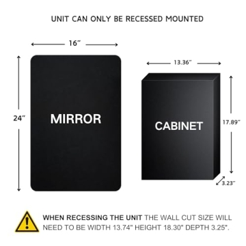 Elegant TEHOME Recessed Bathroom Medicine Cabinet