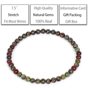 QOGIR Dragon Bloodstone Courage Bracelet - Stylish & Meaningful