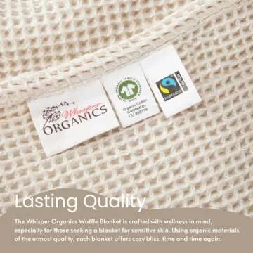 100% Organic Cotton Blanket - Soft Breathable Cotton Waffle Blanket King Size for All Seasons - Luxury 320GSM Cozy Warm Lightweight 100% Cotton Blanket Fairtrade Certified (108x90, Natural)