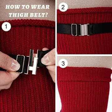 Plus Size Womens Thigh High Socks for Thick Thighs- Extra Long & Thick Over the Knee Stockings- Leg Warmer Boot Socks (Burgundy Wine)