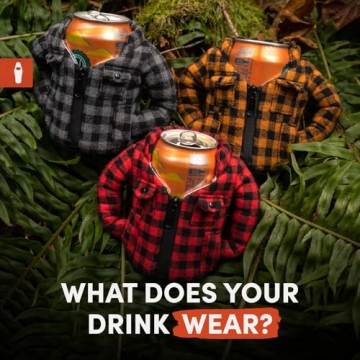 Puffin Lumberjack Flannel Insulated Can Cooler for All Drinks