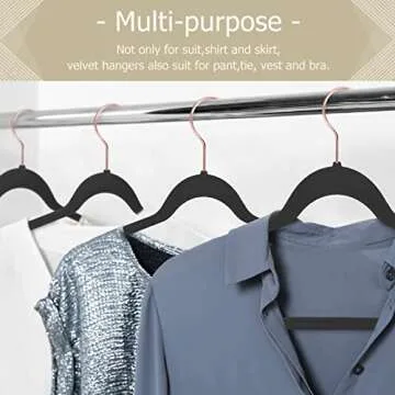 NesTidy Black Velvet Hangers 60 Pack, 17.5 Inch Black Felt Hangers Non Slip Space Saving, Clothes Hangers for Closet with 360 Degree Swivel Hook, Flocked Hangers for Coat, Sweater, Pants& Dress(Black)