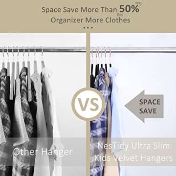 NesTidy Black Velvet Hangers 60 Pack, 17.5 Inch Black Felt Hangers Non Slip Space Saving, Clothes Hangers for Closet with 360 Degree Swivel Hook, Flocked Hangers for Coat, Sweater, Pants& Dress(Black)