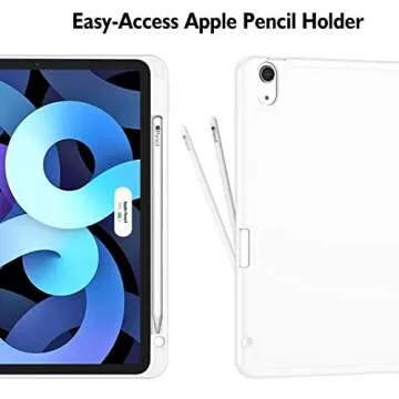 ZryXal iPad Air 11 Inch Case M2 2024/ iPad Air Case 5th Generation/4th Generation 2022/2020 10.9 Inch, Smart iPad Case [Support Touch ID and Auto Wake/Sleep] (White)