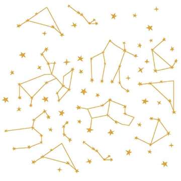 Stars and Constellations Wall Decals Peel and Stick Geometric Zodiac Horoscope Stickers Art Mural Decor for Home Dorm Office Party Nursery