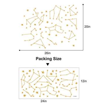 Stars and Constellations Wall Decals Peel and Stick Geometric Zodiac Horoscope Stickers Art Mural Decor for Home Dorm Office Party Nursery