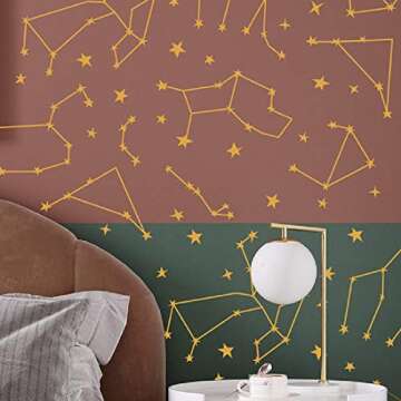 Stars and Constellations Wall Decals Peel and Stick Geometric Zodiac Horoscope Stickers Art Mural Decor for Home Dorm Office Party Nursery