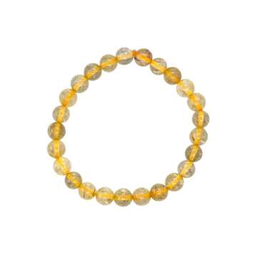Gold Rutilated Quartz Bracelet for Women Men's Gifts - Protection Healing Crystal Bracelet - 8mm Gemstone Beaded Stretchable Bracelet Pulseras Para Hombres Mujer Stocking Stuffers