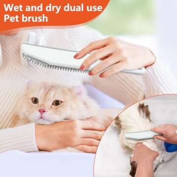 Loonpon Rubber Broom for Pet Hair Remover,63 inch Pet Hair Removal Broom with Squeegee,Rubber Fur Remover Brush for Fluff Carpet Hardwood Floor Tile Window