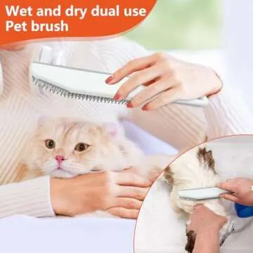 Loonpon Rubber Broom for Pet Hair Remover,63 inch Pet Hair Removal Broom with Squeegee,Rubber Fur Remover Brush for Fluff Carpet Hardwood Floor Tile Window