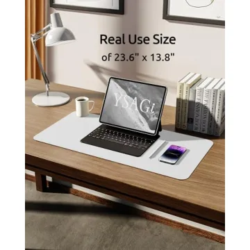 YSAGi Leather Desk Pad Protector for Office Use - 23.6" x 13.8"
