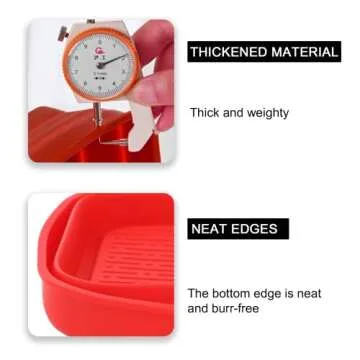 2 PCS Air Fryer Silicone Liners, Reusable Replacement of Flammable Parchment Liner, Oil-proof, Water-proof, Food Grade Parchment for Baking Roasting Microwave (Silica gel, 7.6 inch)