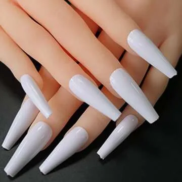 LuckForever 500pc Nude Pink Coffin Press on Nails Set