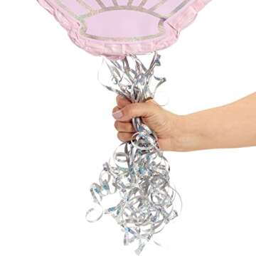 BLUE PANDA Pull String Seashell Pinata - Mermaid Birthday Decorations, Under The Sea Party Supplies (Small, 14x13x3 in)