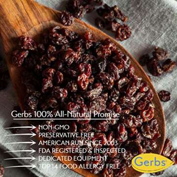 GERBS Dried Zante Currants 1 LB | Freshly Dehydrated Re-sealable Bulk Bag | Top 14 Food Allergy Free | Sulfur Dioxide Free | Rich in Antioxidants | Gluten, Peanut, Tree Nut Free