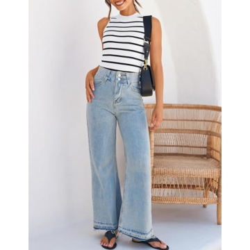 Stylish ZESICA Women's Ribbed Tank Tops for Summer