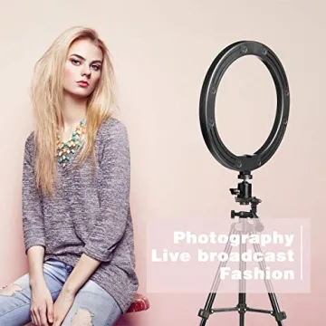 AIXPI 10" Dimmable LED Ring Light with Tripod Stand
