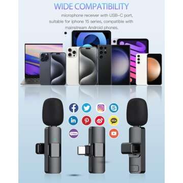 PQRQP Wireless Lavalier Microphone for iPhone