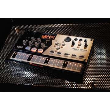 Korg volca drum Digital Percussion Synthesizer w/ 16-Step Sequencer, 6 Drum Parts, MIDI In, and Sync I/O