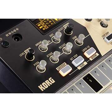 Korg volca drum Digital Percussion Synthesizer w/ 16-Step Sequencer, 6 Drum Parts, MIDI In, and Sync I/O