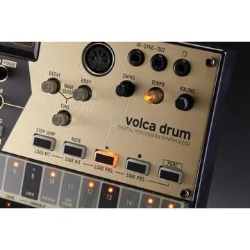 Korg volca drum Digital Percussion Synthesizer w/ 16-Step Sequencer, 6 Drum Parts, MIDI In, and Sync I/O