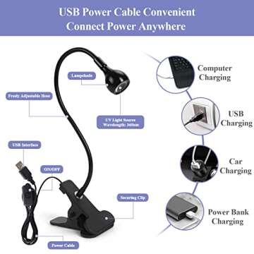 SAVILAND U V LED Nail Lamp – Mini Led Nail Lamp Gel X Lamp for Nails with Securing Clip Rotatable Led Light for Nails for Curing Gel Polish U V Nail Gels Manicure Home DIY, Black