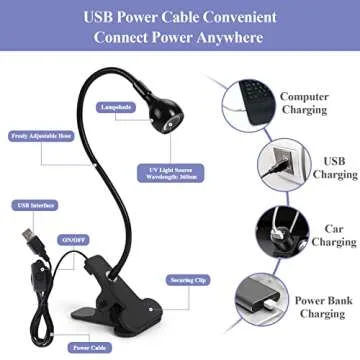 SAVILAND U V LED Nail Lamp – Mini Led Nail Lamp Gel X Lamp for Nails with Securing Clip Rotatable Led Light for Nails for Curing Gel Polish U V Nail Gels Manicure Home DIY, Black