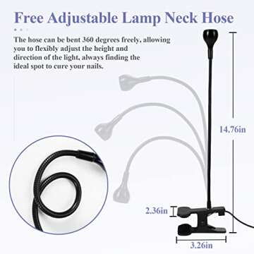 SAVILAND U V LED Nail Lamp – Mini Led Nail Lamp Gel X Lamp for Nails with Securing Clip Rotatable Led Light for Nails for Curing Gel Polish U V Nail Gels Manicure Home DIY, Black