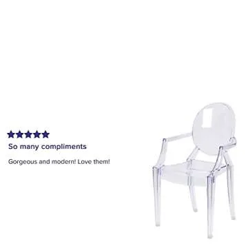 Flash Furniture Indoor/Outdoor Ghost Accent Chair, Stackable