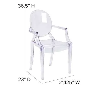 Flash Furniture Indoor/Outdoor Ghost Accent Chair, Stackable