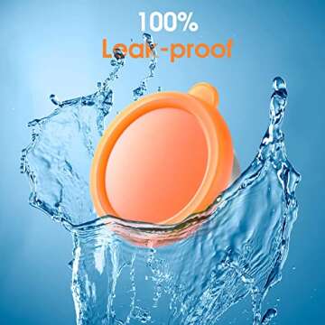 Salad Dressing Container To Go, 6x1.6 oz Small Containers with Lids, Fits in Bentgo Kids Lunch Box, Stainless Steel Condiment Cup, Premium Silicone, Easy Open, Leakproof Dipping Sauce Containers