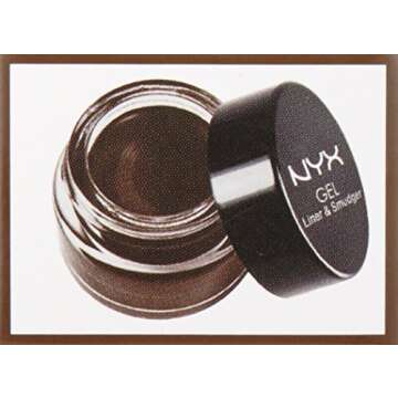 NYX PROFESSIONAL MAKEUP Gel Liner and Smudger, Gel Eyeliner - Scarlette, Matte Deep Brown With Red U...