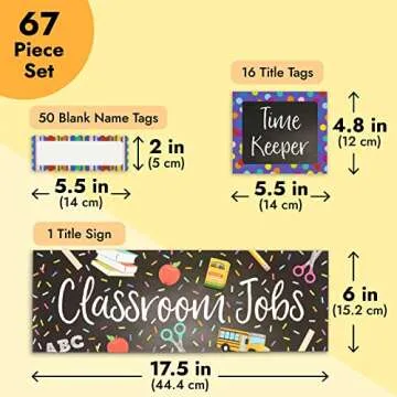 Juvale Classroom Job Chart Set - 67 Pieces for Teaching Kids