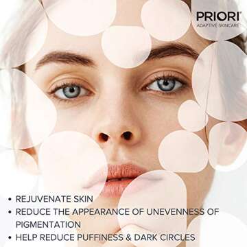 Priori Skincare Eye Crème with CoQ10 Lactic Acid Retinol Caffeine SOD Age Defying Eye Cream Corrective Hydrating Rejuvenating Eye Treatment 0.5 fl oz